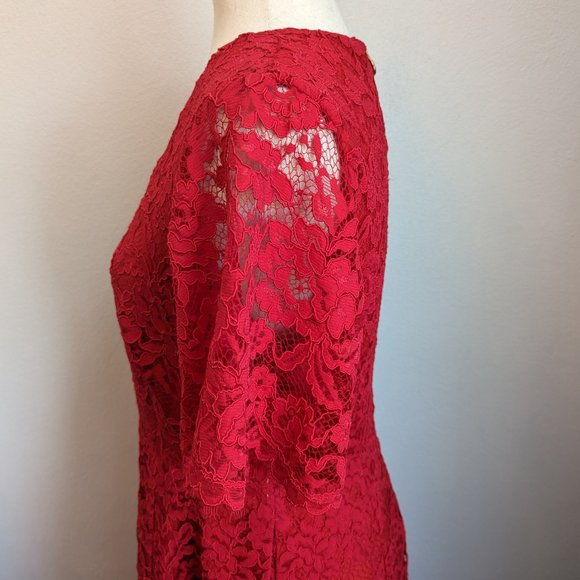 Draper James Blooming Lace Red Dress Christmas Holiday - Picture 10 of 10